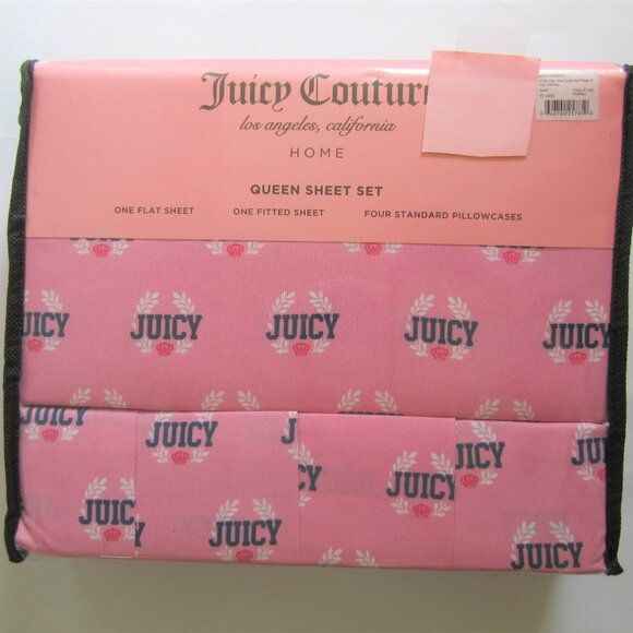 Juicy Couture Other - Juicy Couture Queen Sheet Set Pink